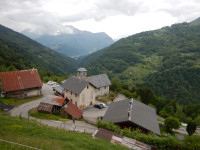 Picturesque tiny village with church in the Rhone Alps